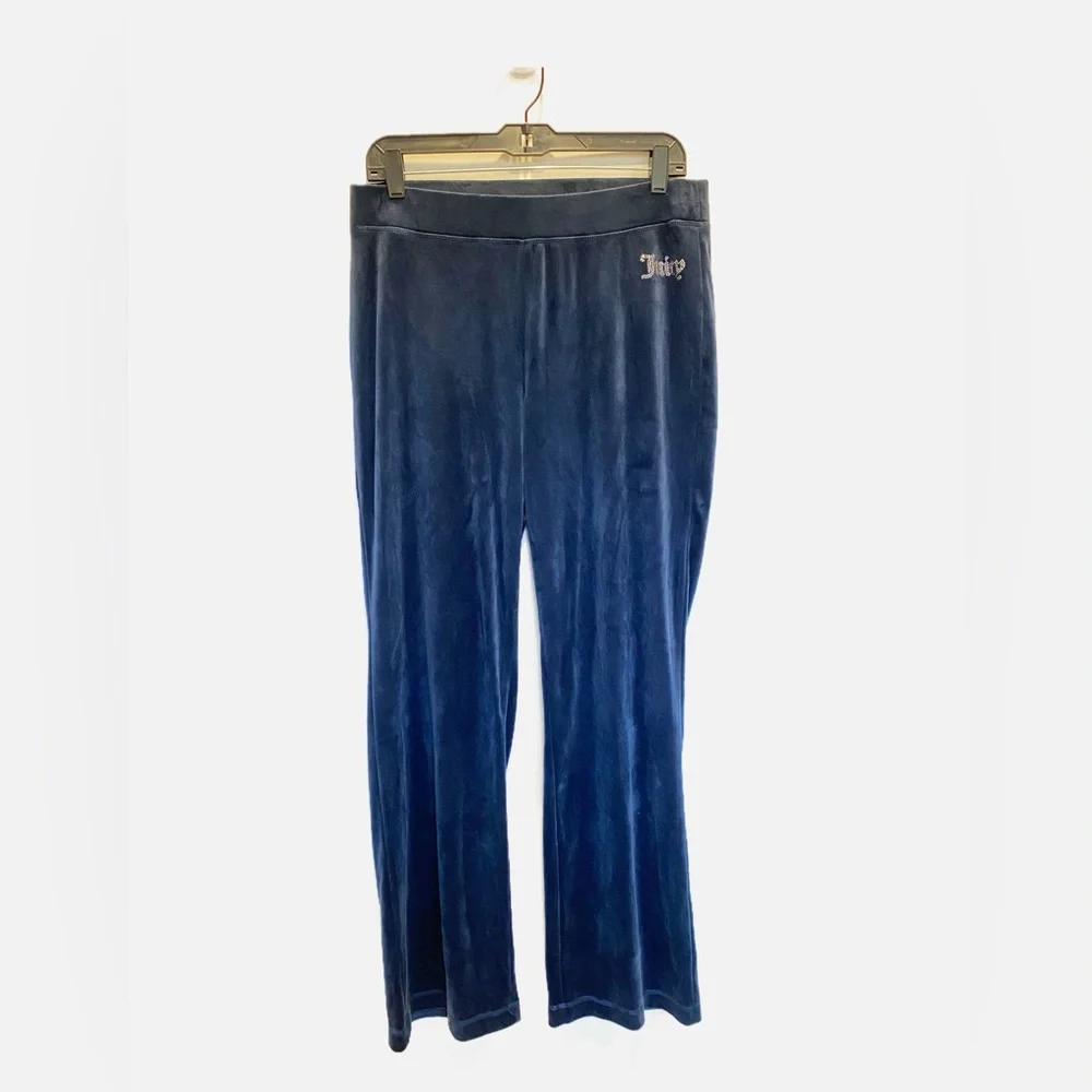 Juicy Couture Y2K Regal Blue Velour Tracksuit Hoodie (L) & Pants (M) - Picture 15 of 16